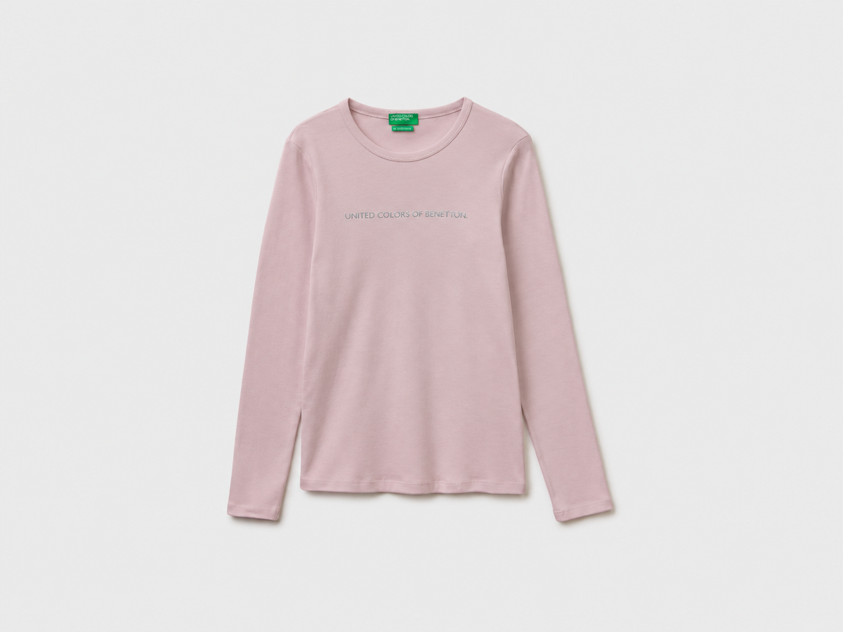 LONG SLEEVE T-SHIRT WITH GLITTER LOGO
