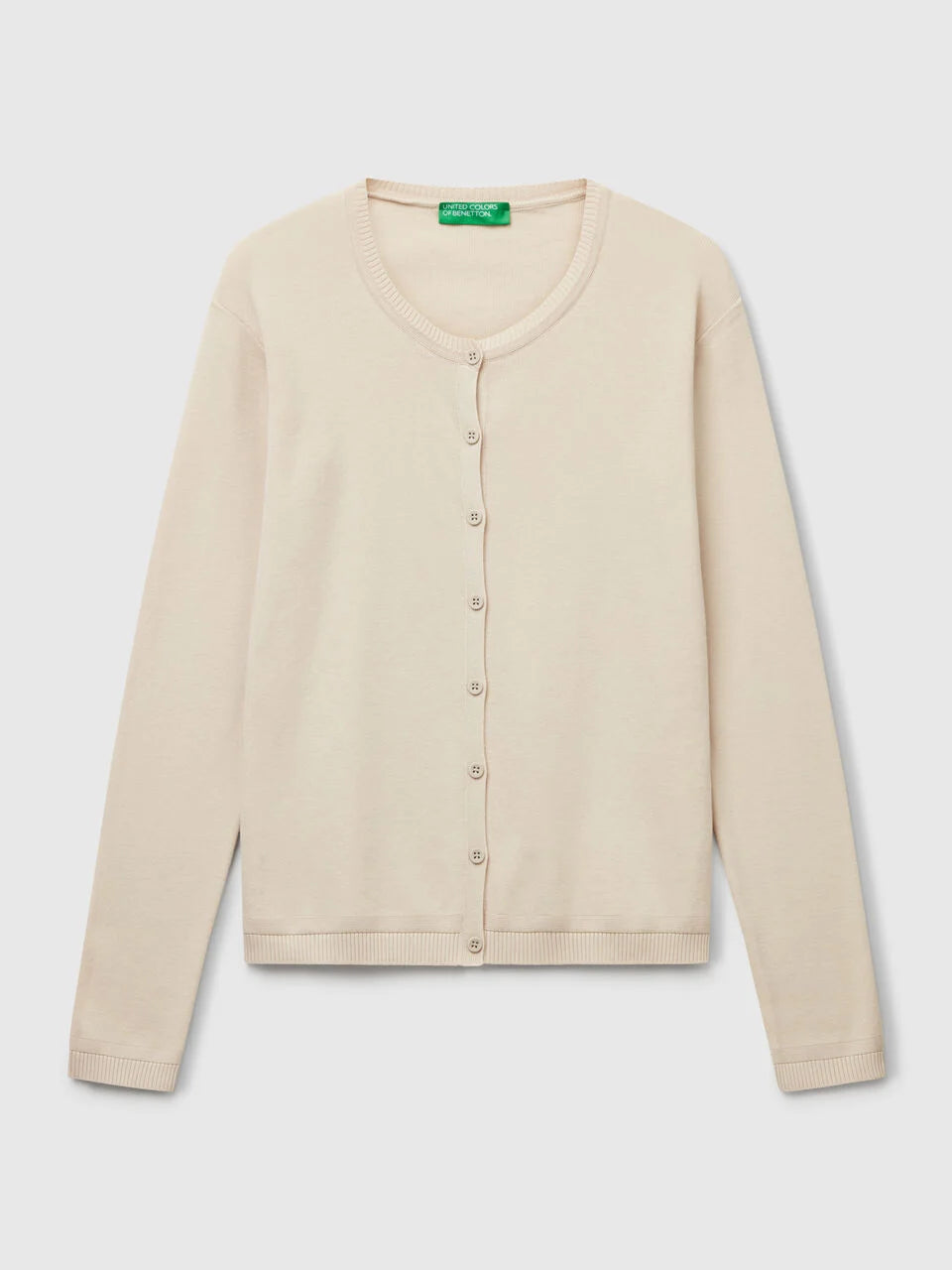 BEIGE 100% COTTON CARDIGAN