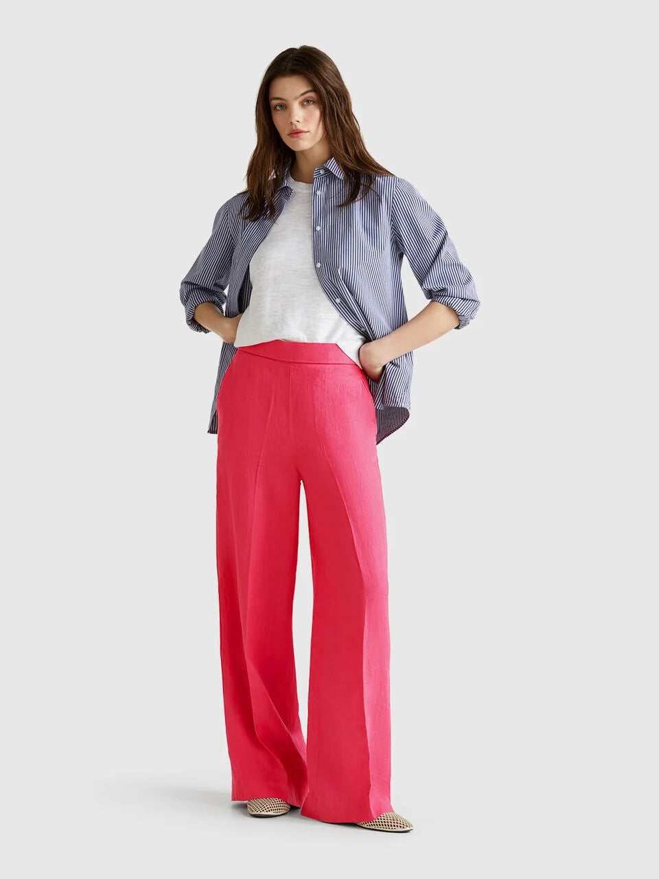 PALAZZO TROUSERS IN 100% LINEN