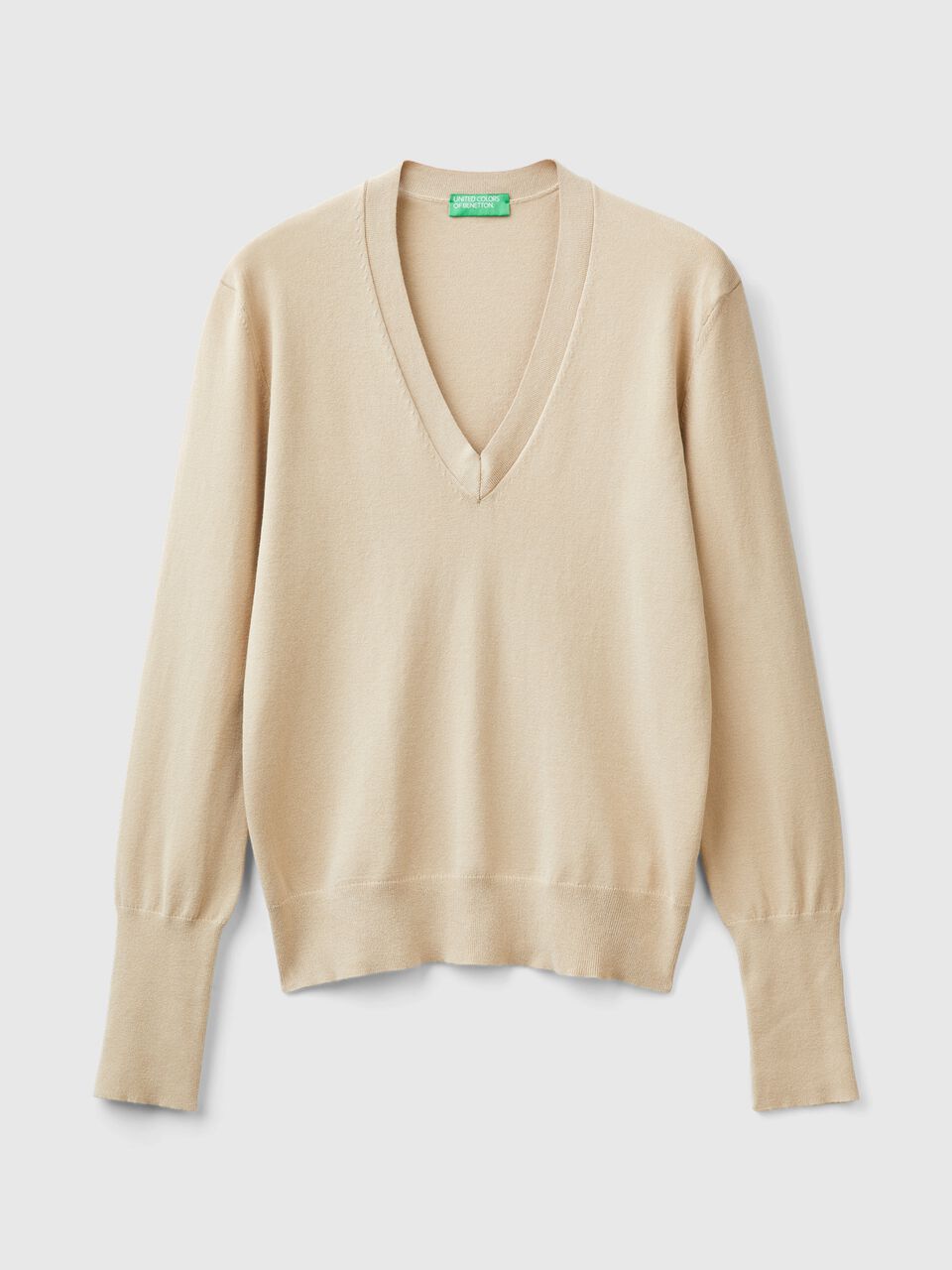 V-NECK VISCOSE BLEND SWEATER