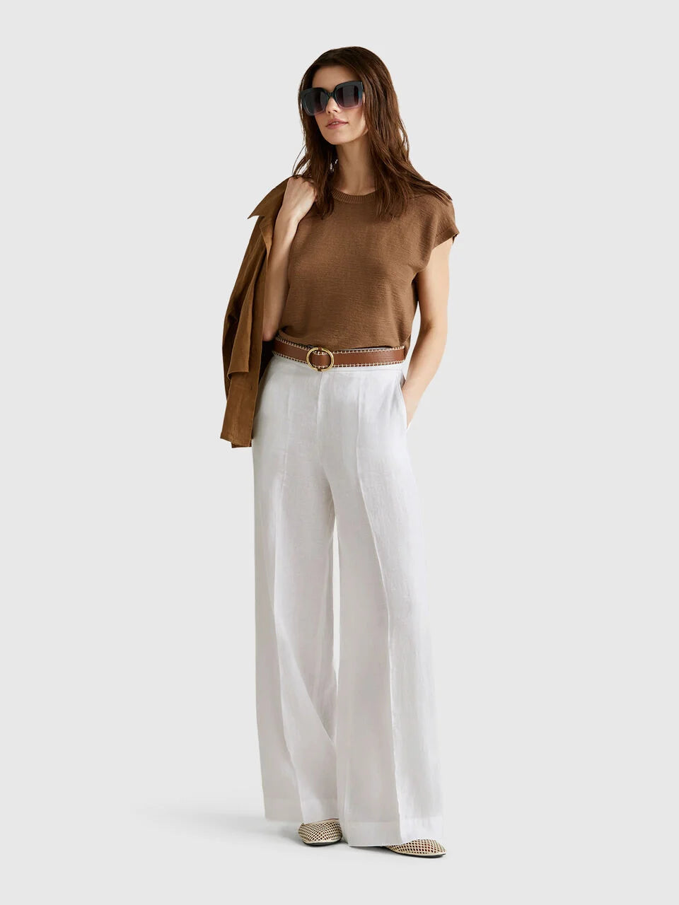 PALAZZO TROUSERS IN 100% LINEN