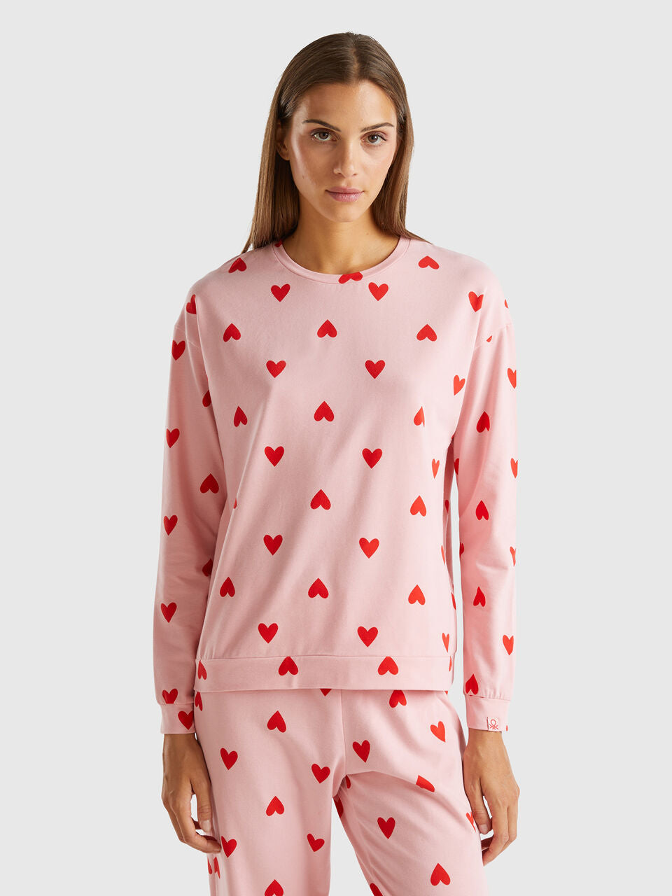 WARM COTTON T-SHIRT WITH HEARTS