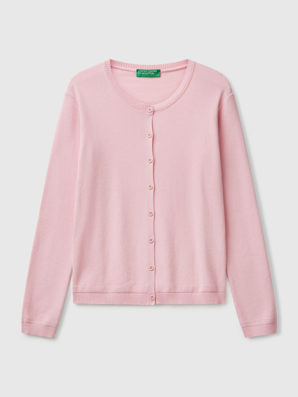 PURE COTTON CREW NECK CARDIGAN