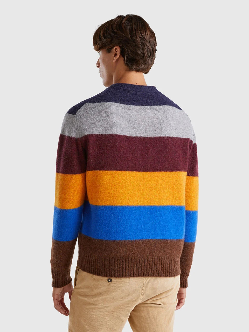 STRIPED SWEATER IN PURE SHETLAND WOOL