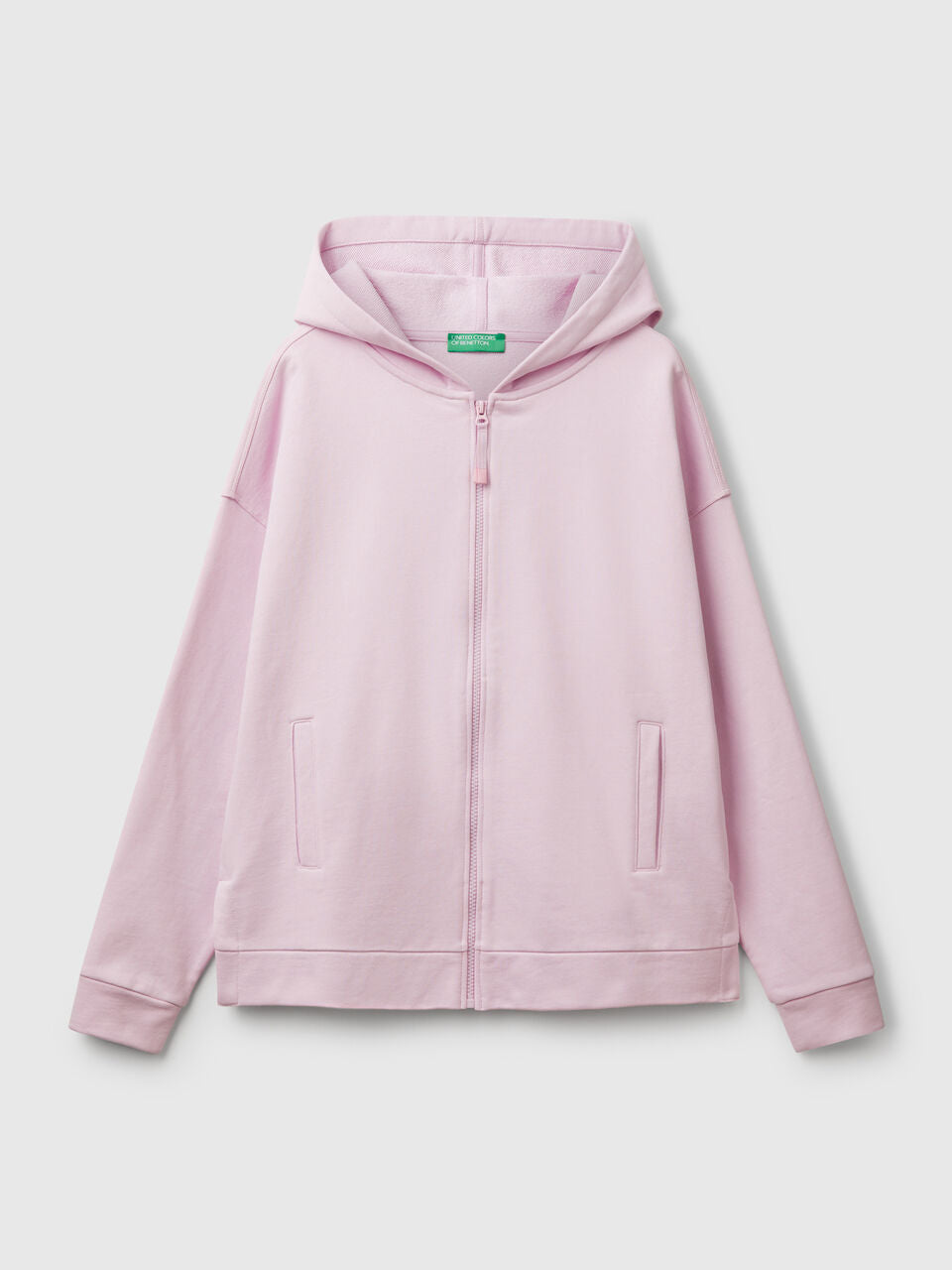 100% COTTON SWEATSHIRT WITH ZIP AND HOOD