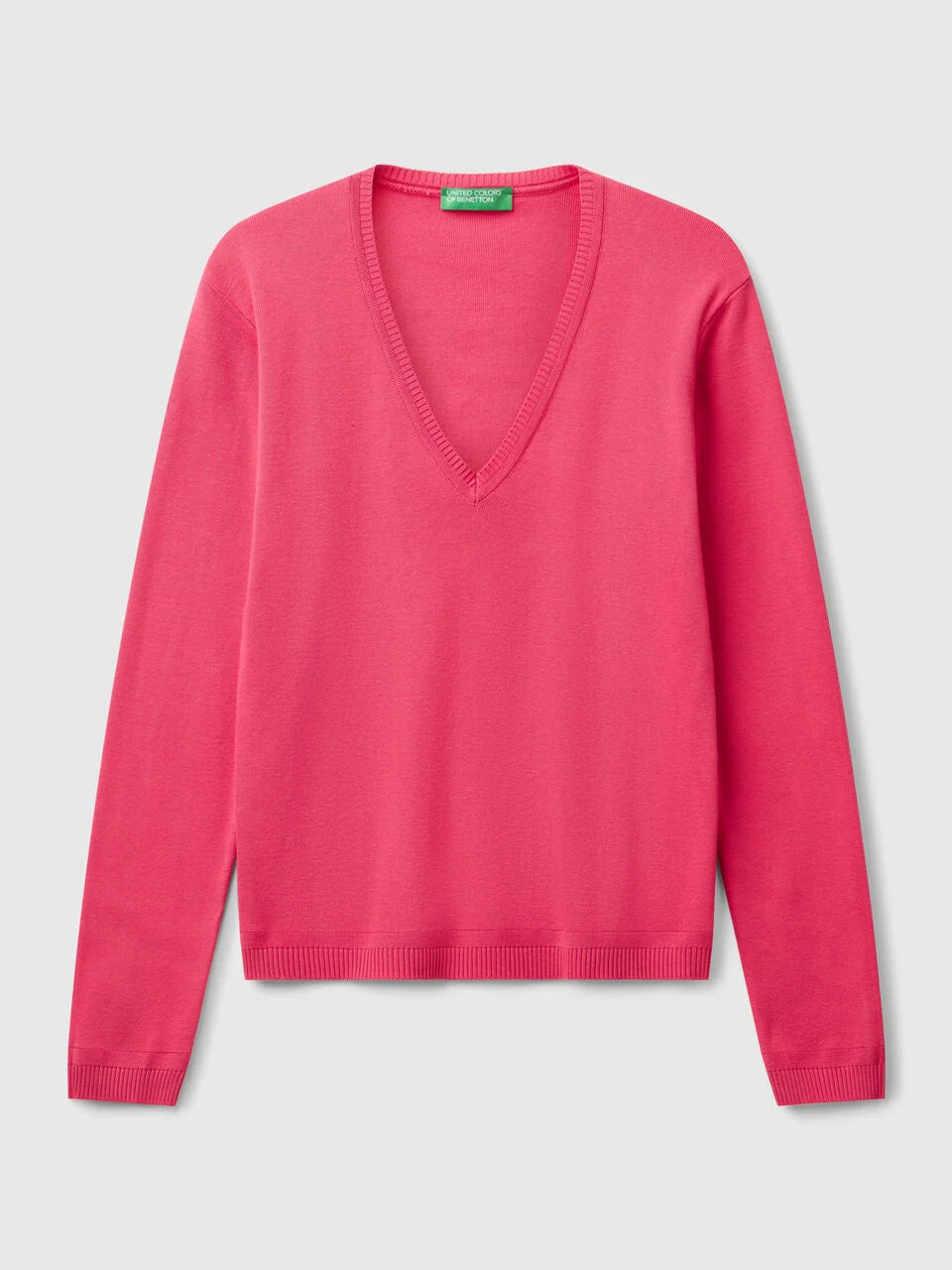 PURE COTTON SWEATER WITH V-NECK