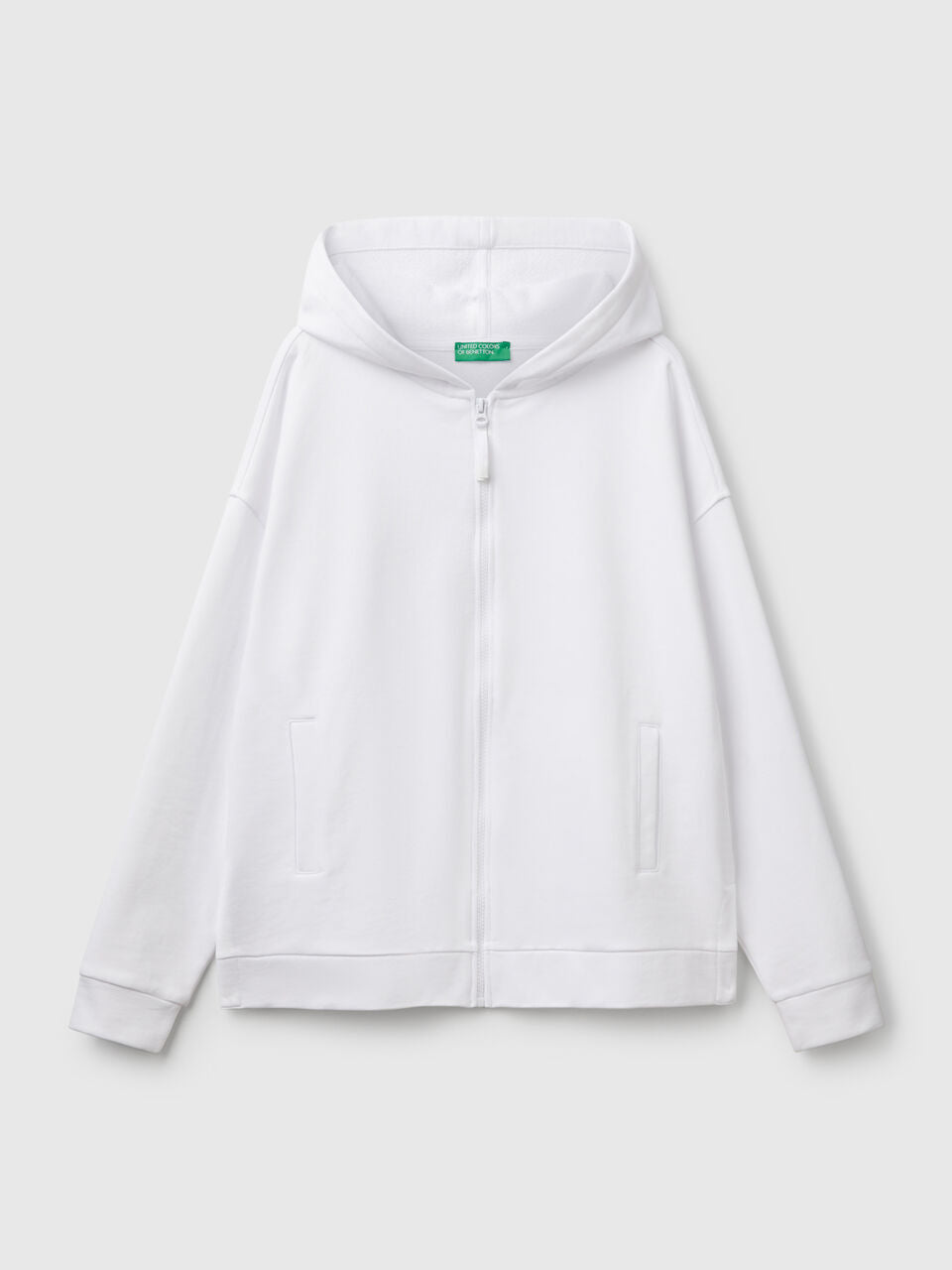 100% COTTON SWEATSHIRT WITH ZIP AND HOOD