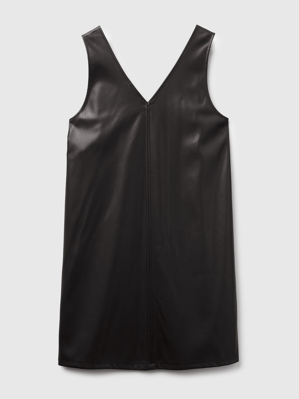 V-NECK DRESS IN IMITATION LEATHER