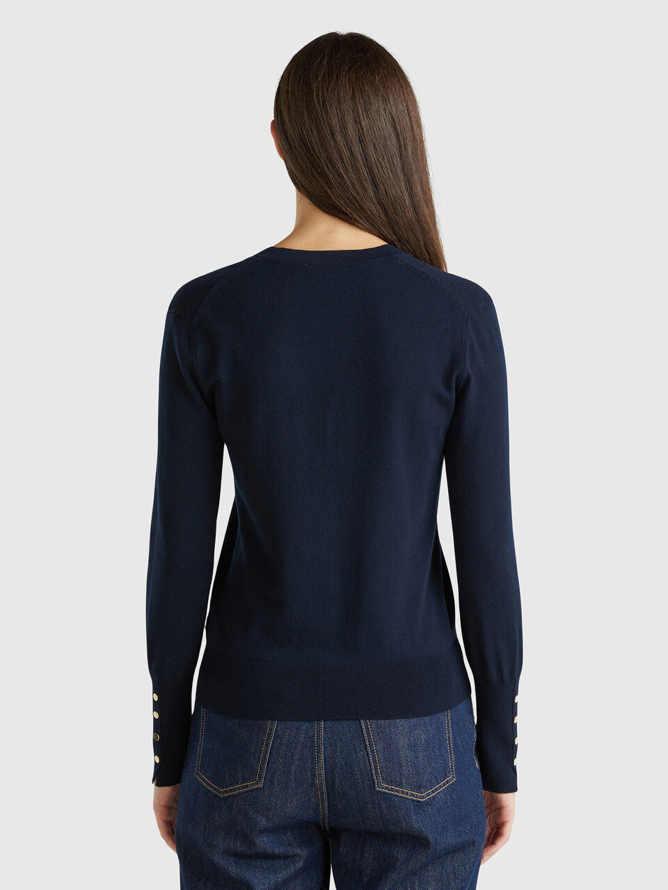 V-NECK VISCOSE BLEND SWEATER