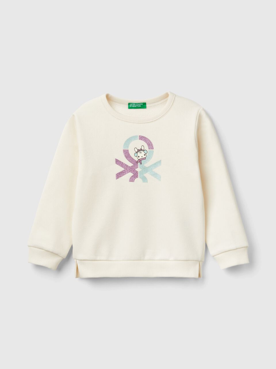 PULLOVER SWEATSHIRT WITH GLITTERY PRINT