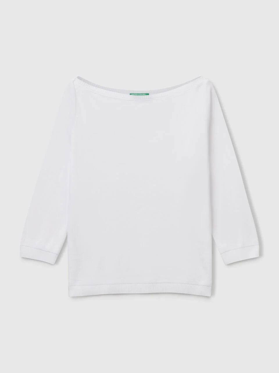 100% COTTON BOAT NECK SWEATER