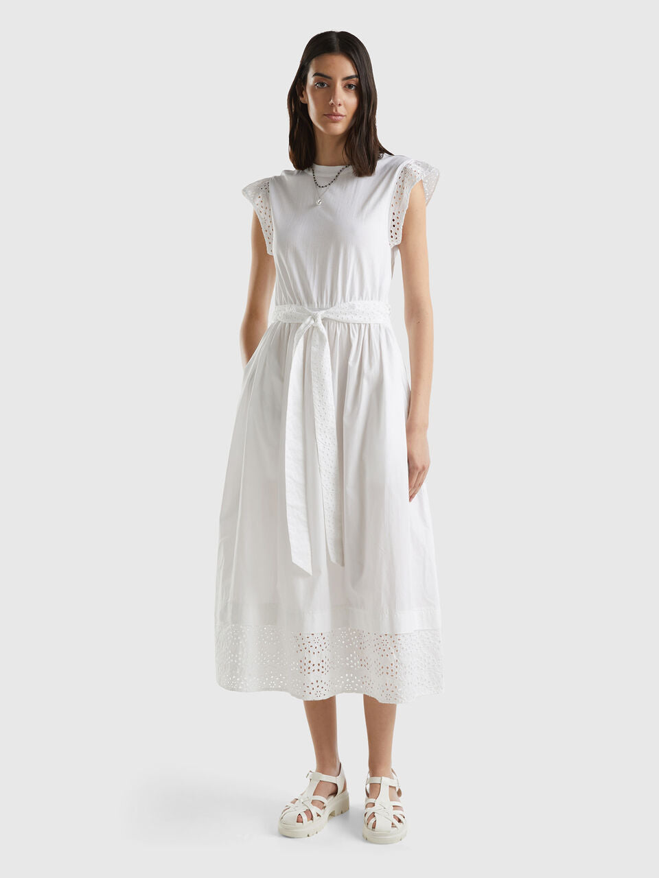 DRESS WITH BRODERIE ANGLAISE