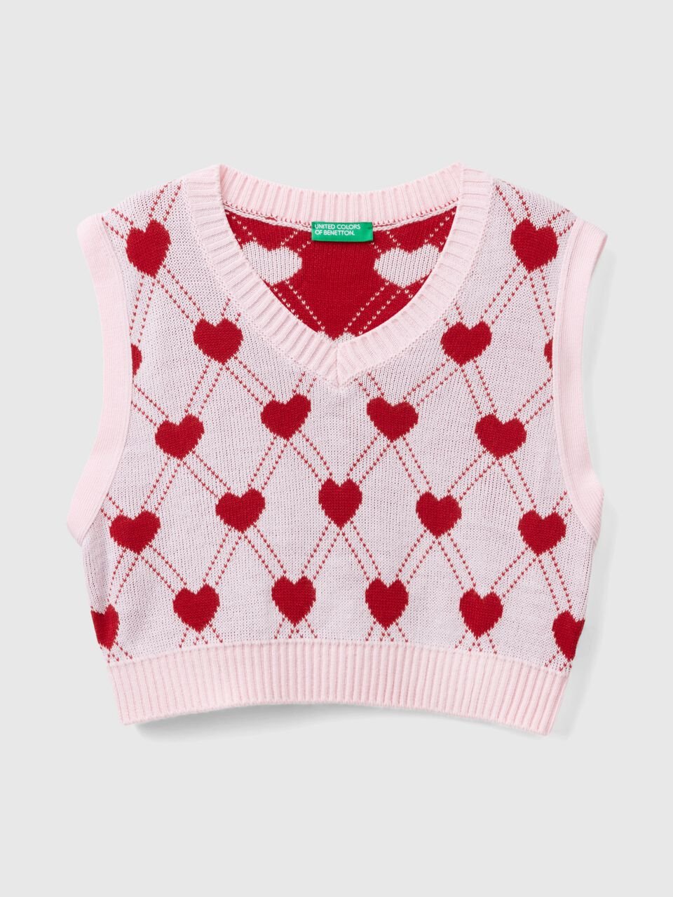 CROPPED VEST WITH HEART MOTIF