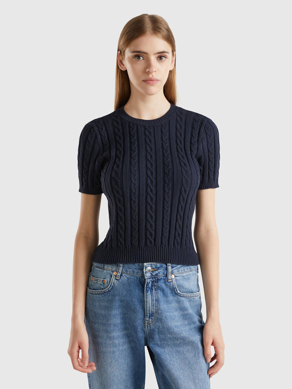FLOWY SWEATER WITH SHORT SLEEVES