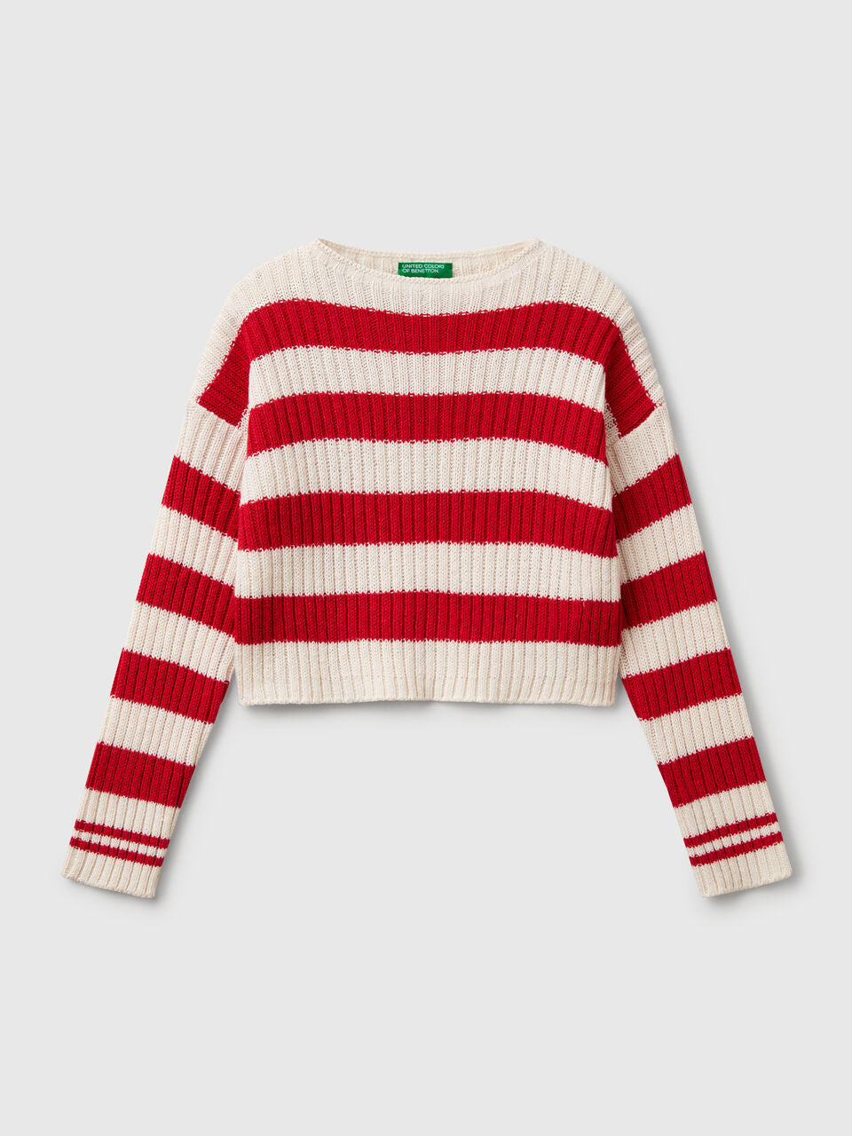 TWO-TONE STRIPED SWEATER
