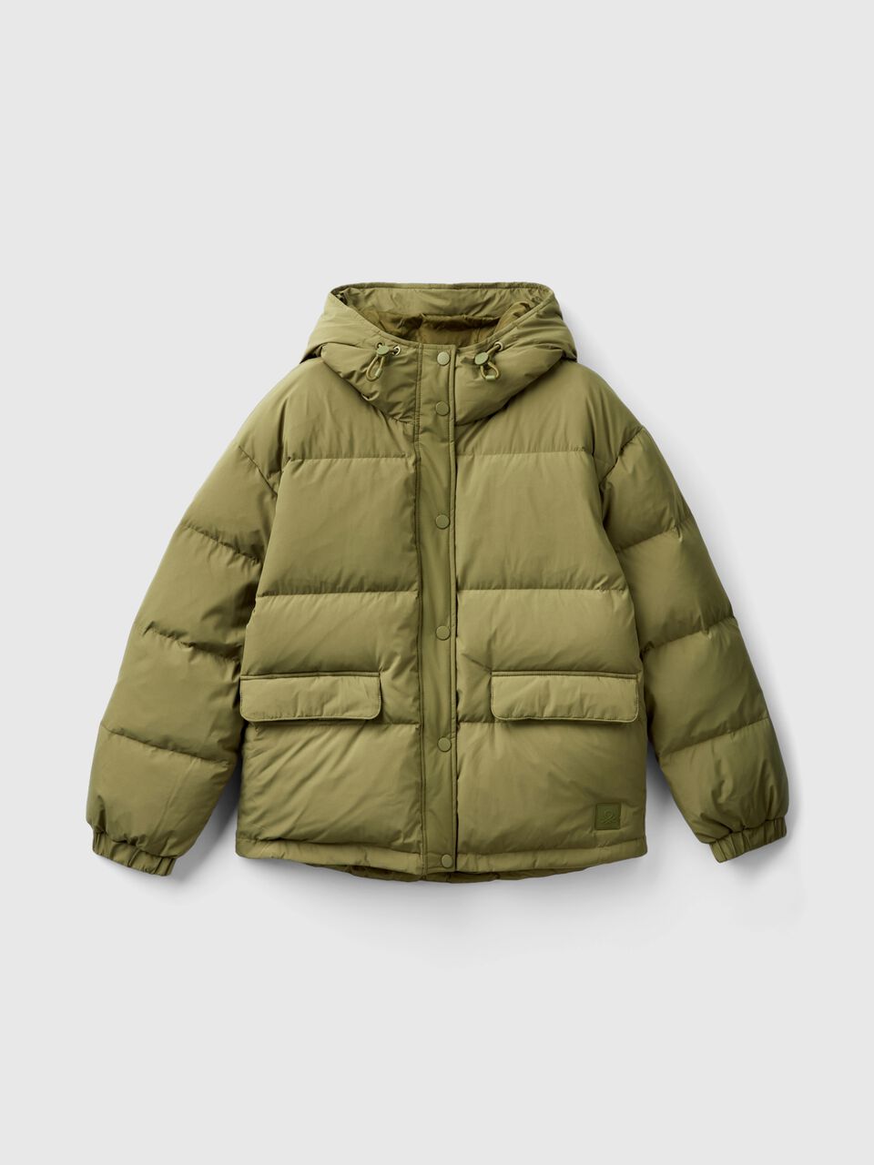 SHORT PUFFER JACKET PADDED WITH RECYCLED FEATHERS
