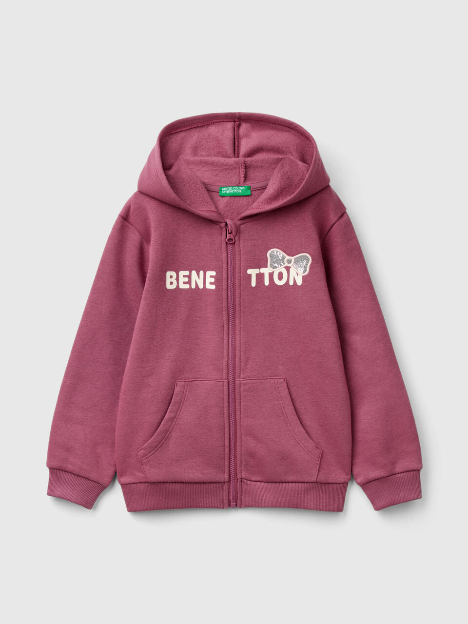 SWEATSHIRT WITH ZIP AND SEQUINS