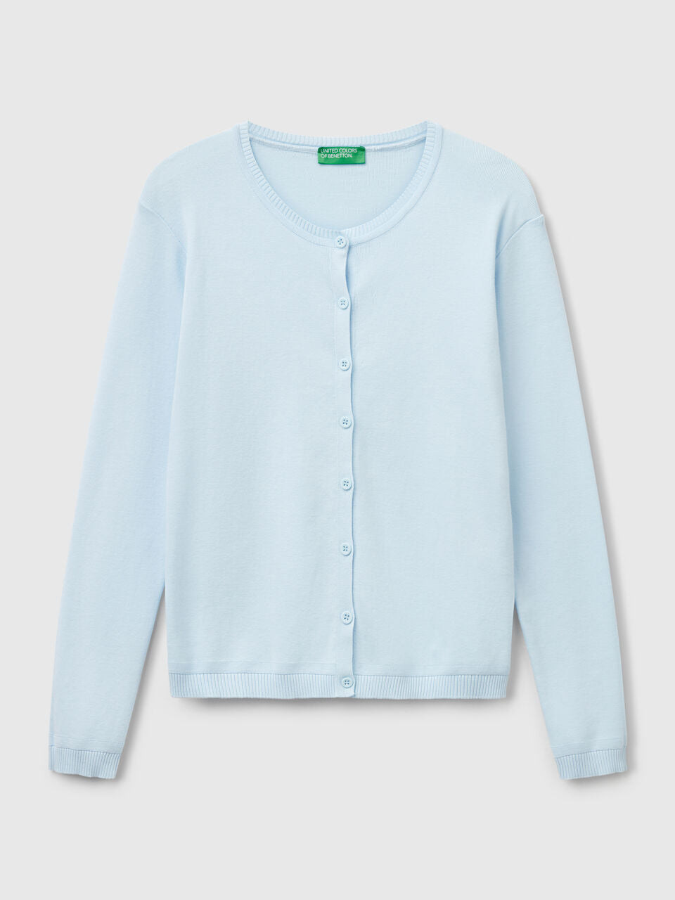 PURE COTTON CREW NECK CARDIGAN