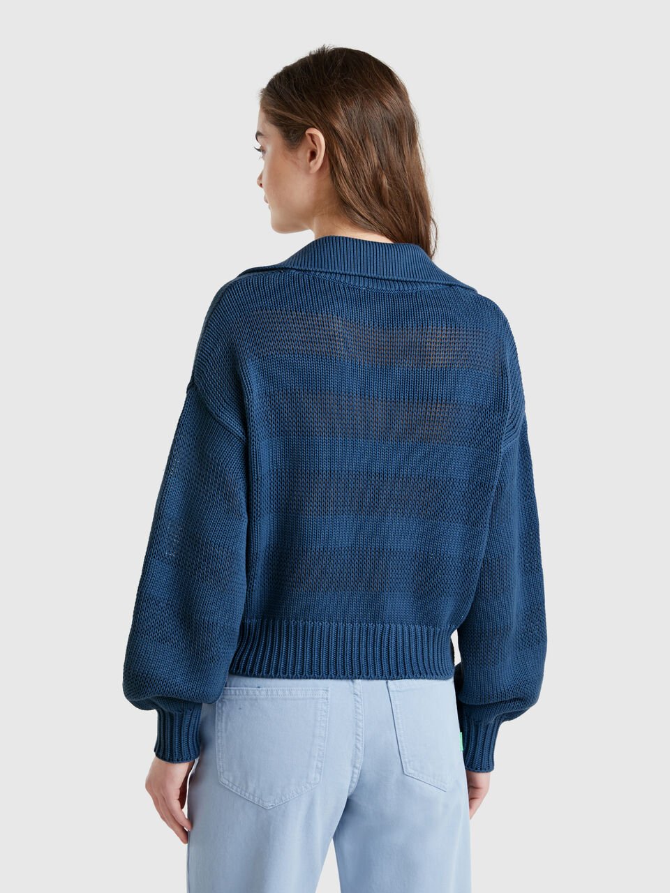 100% COTTON POLO SWEATER