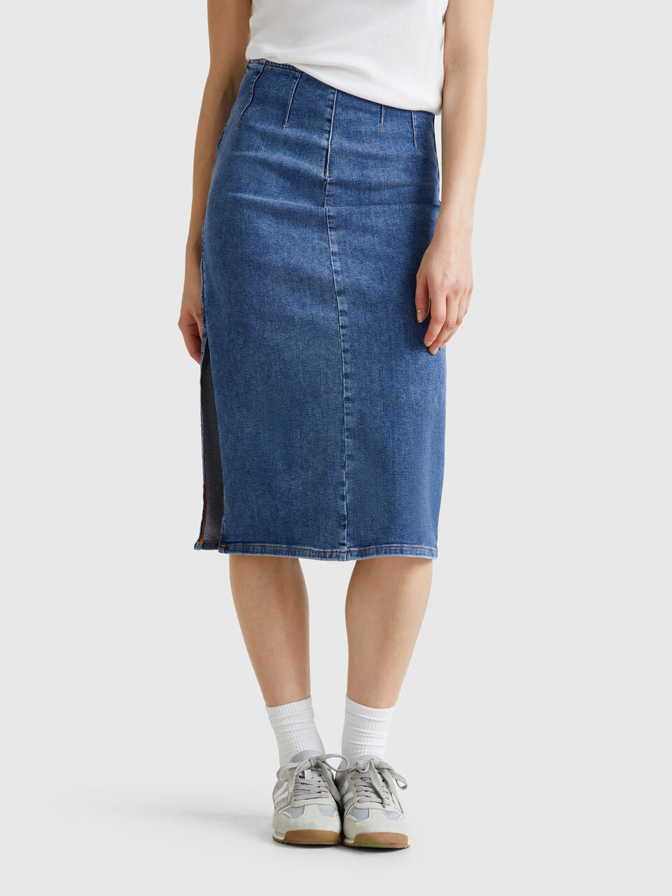 DENIM PENCIL SKIRT