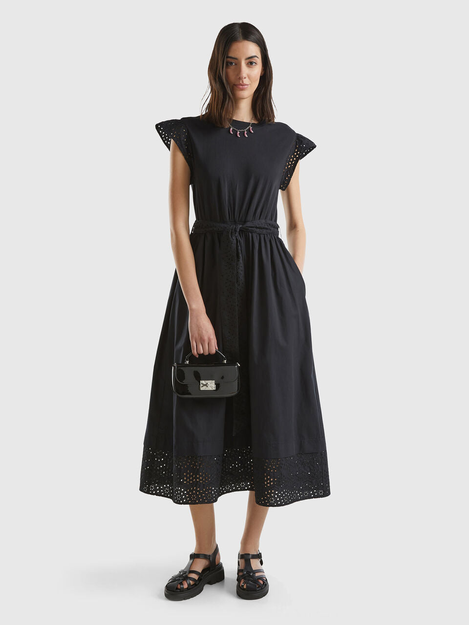 DRESS WITH BRODERIE ANGLAISE