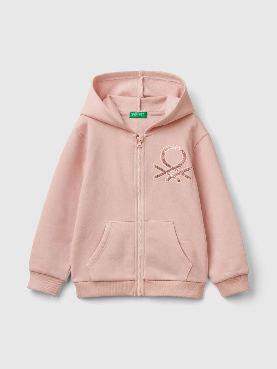 SWEATSHIRT WITH ZIP AND SEQUINS