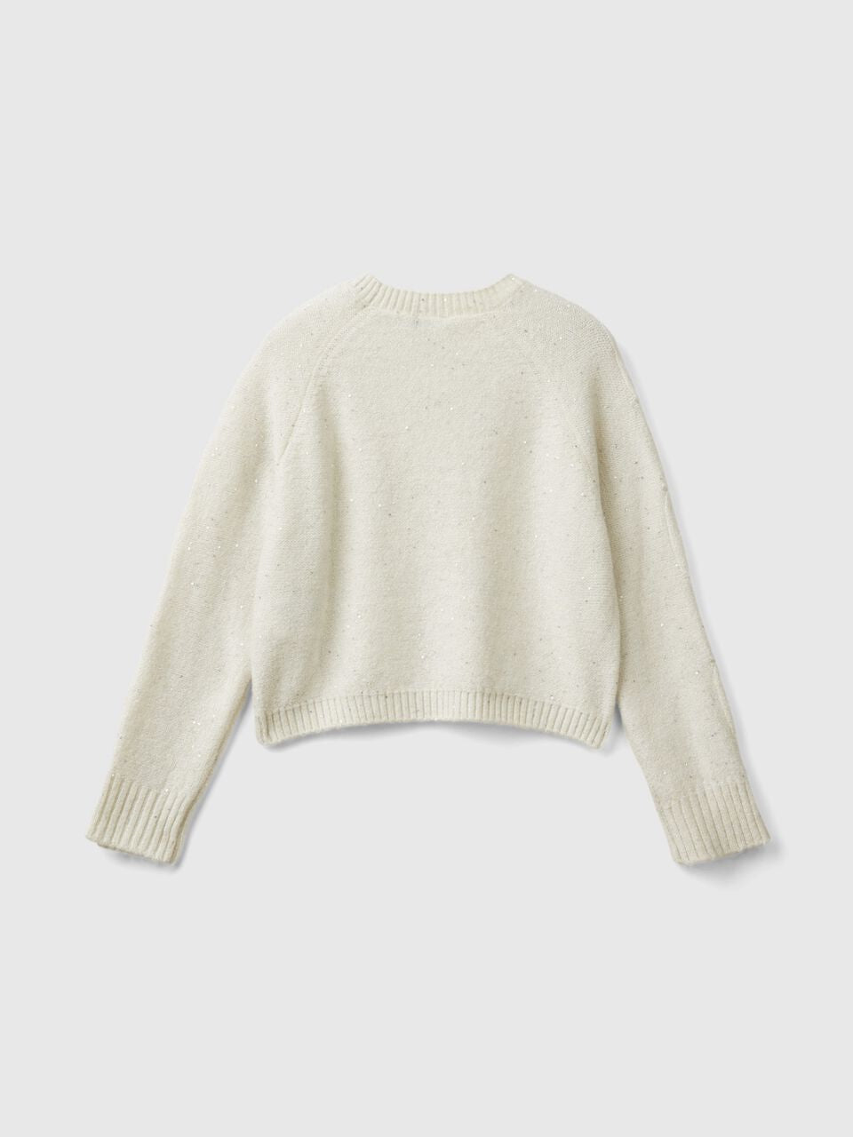 SWEATER WITH RECYCLED FABRIC AND SEQUINS