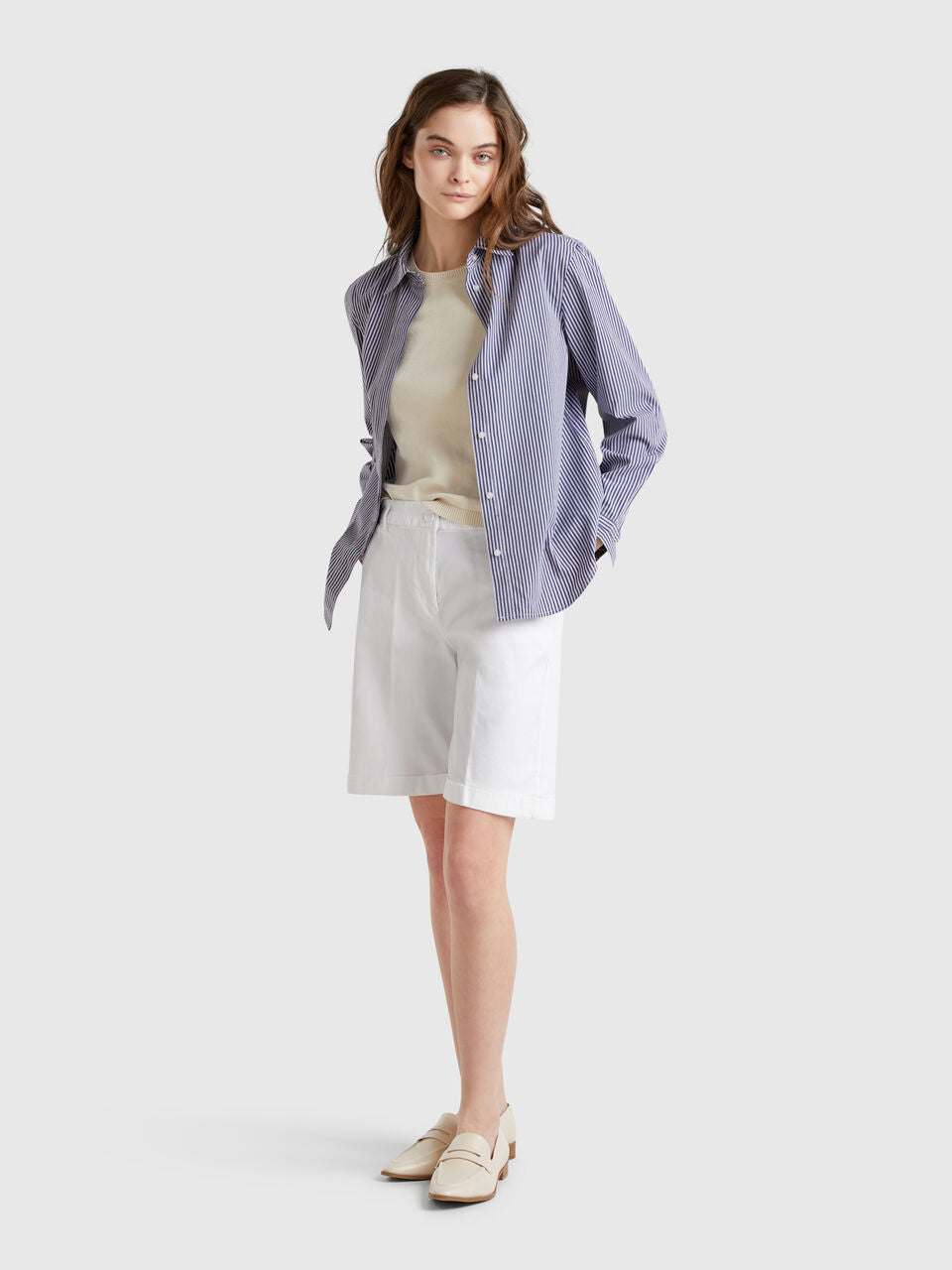 BERMUDAS WITH CUFF IN STRETCH COTTON