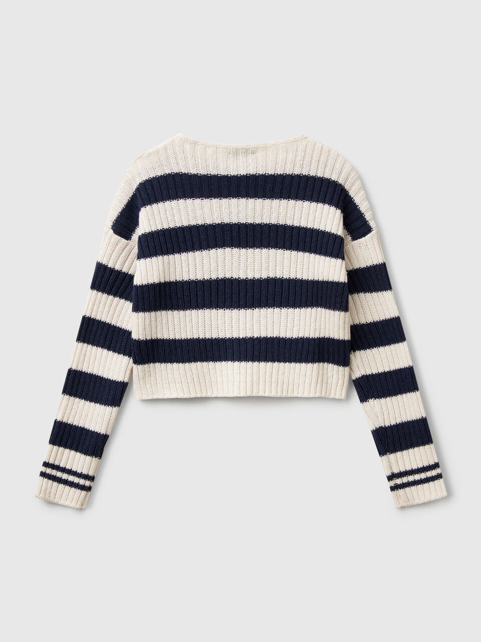 TWO-TONE STRIPED SWEATER
