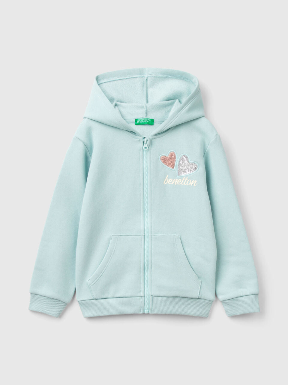 SWEATSHIRT WITH ZIP AND SEQUINS