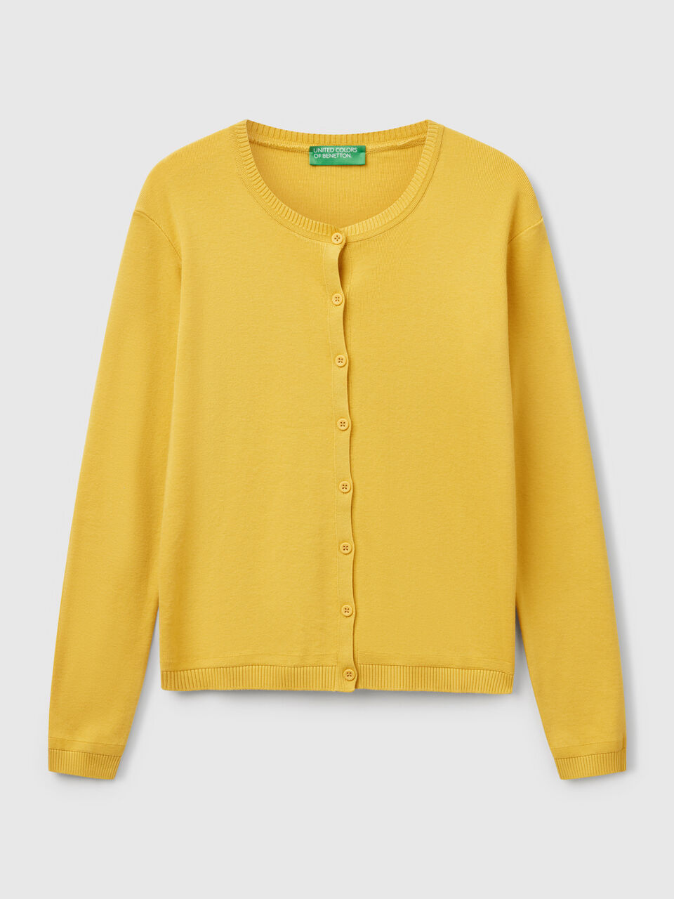 PURE COTTON CREW NECK CARDIGAN