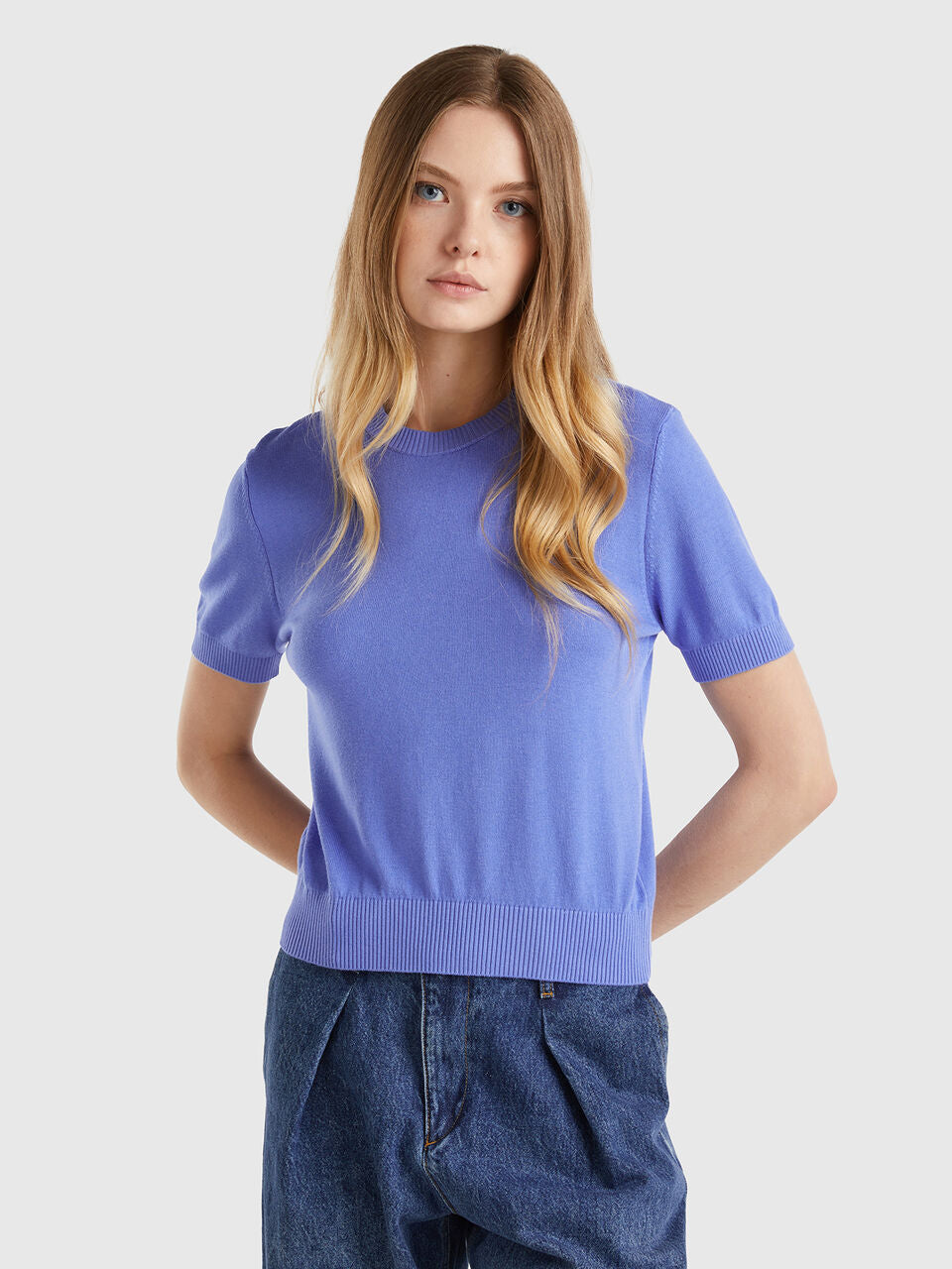 SHORT SLEEVE SWEATER