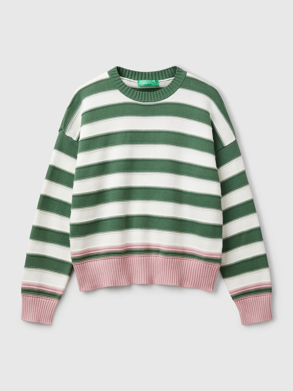 STRIPED SWEATER IN TRICOT COTTON