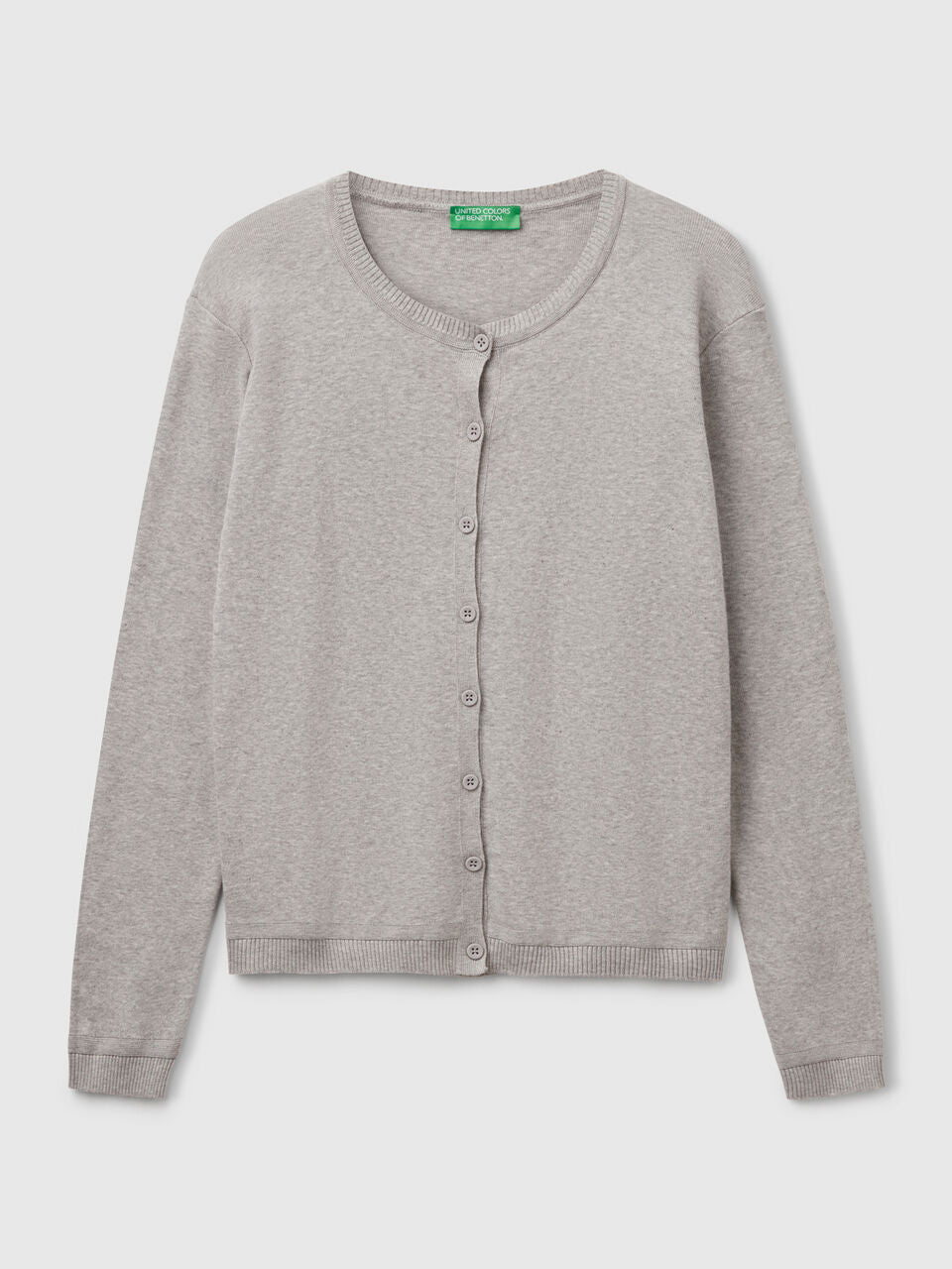 PURE COTTON CREW NECK CARDIGAN