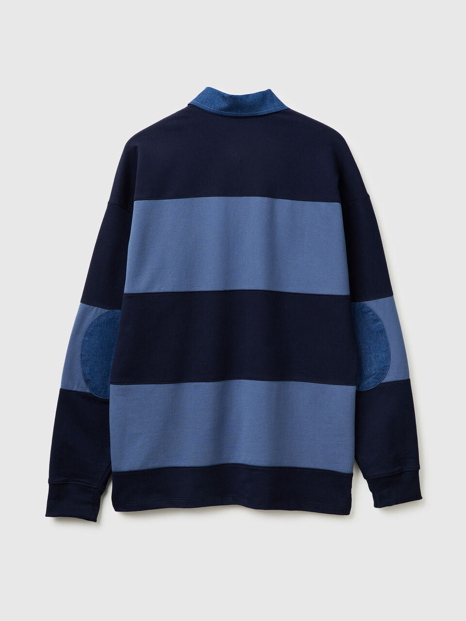 STRIPED FLEECE RUGBY POLO SHIRT