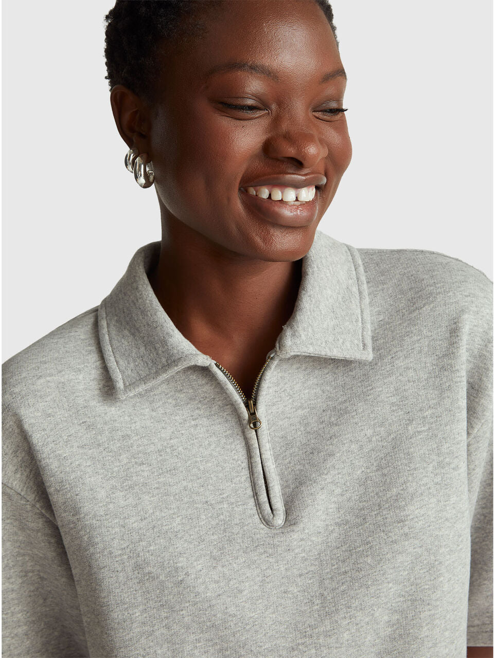 CROPPED POLO SHIRT WITH ZIP STRANGER THINGS