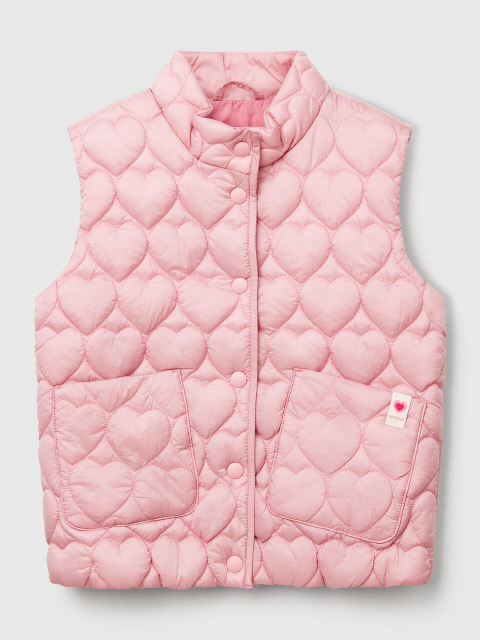 PADDED VEST WITH HEART-SHAPED QUILTING