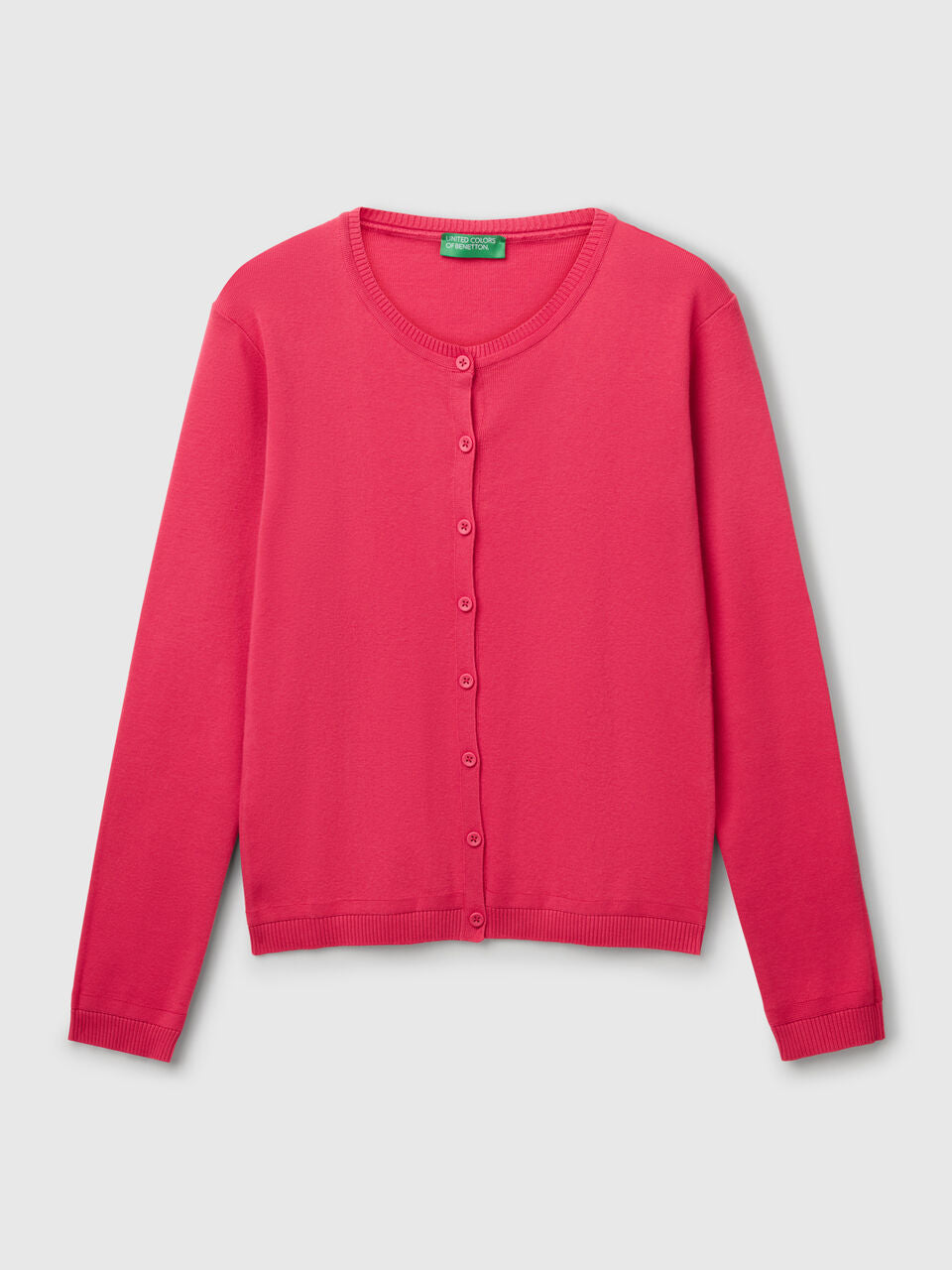 PURE COTTON CREW NECK CARDIGAN
