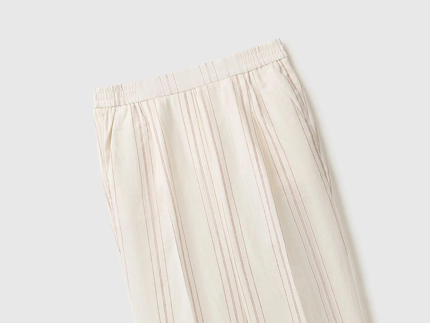 STRIPED LINEN BLEND TROUSERS