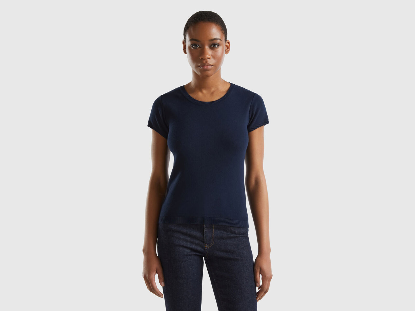 SHORT SLEEVE SWEATER IN 100% COTTON
