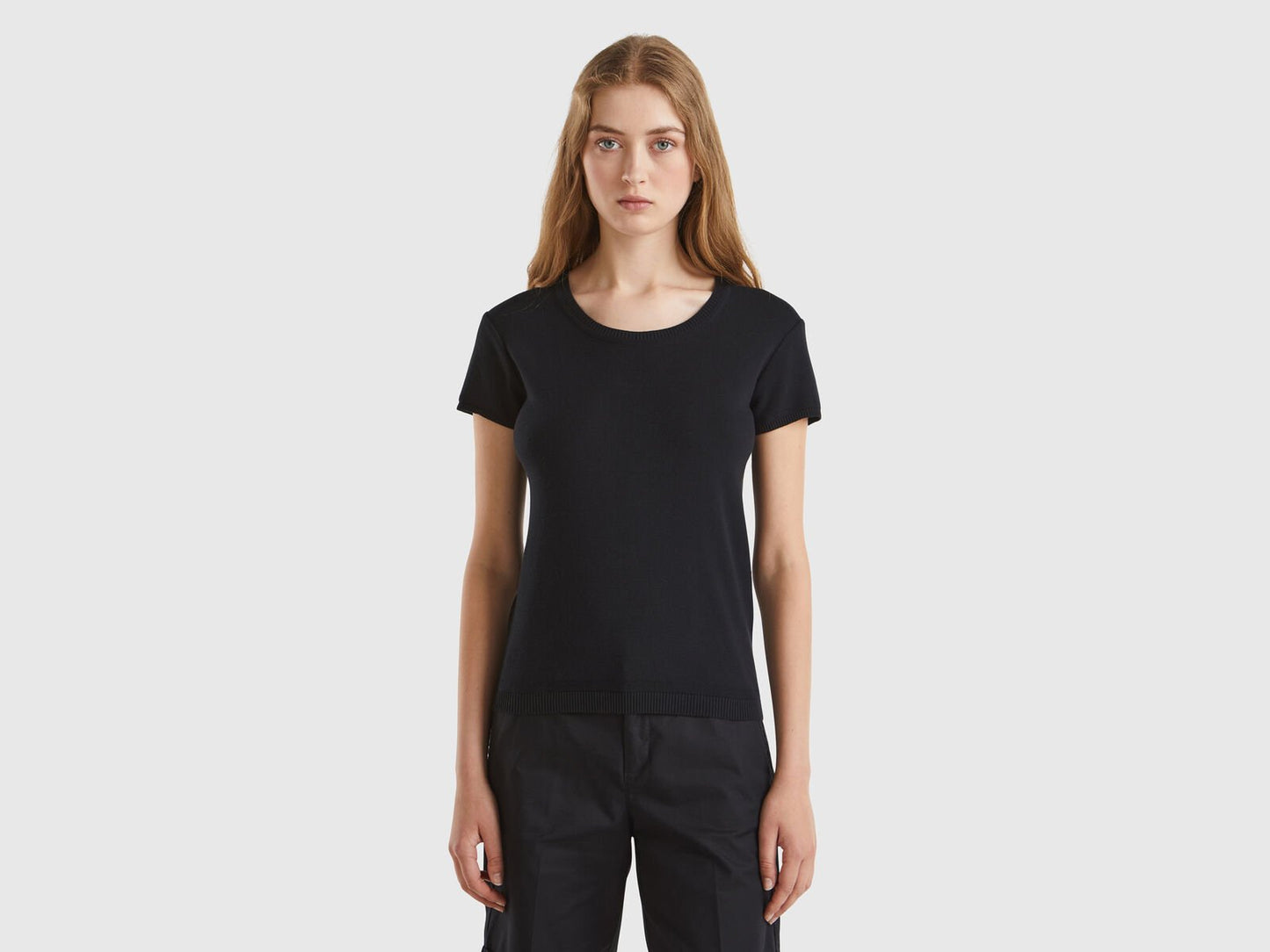 SHORT SLEEVE SWEATER IN 100% COTTON