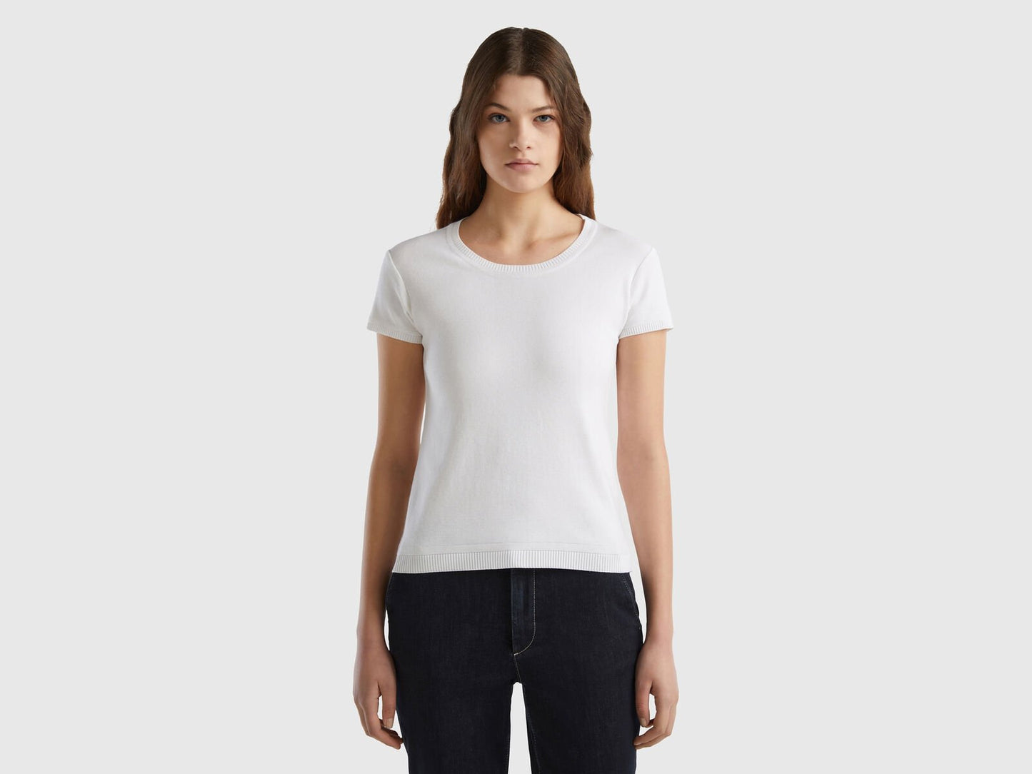 SHORT SLEEVE SWEATER IN 100% COTTON