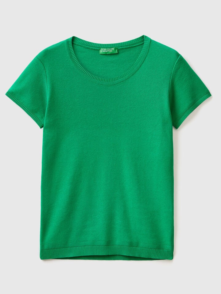 SHORT SLEEVE SWEATER IN 100% COTTON