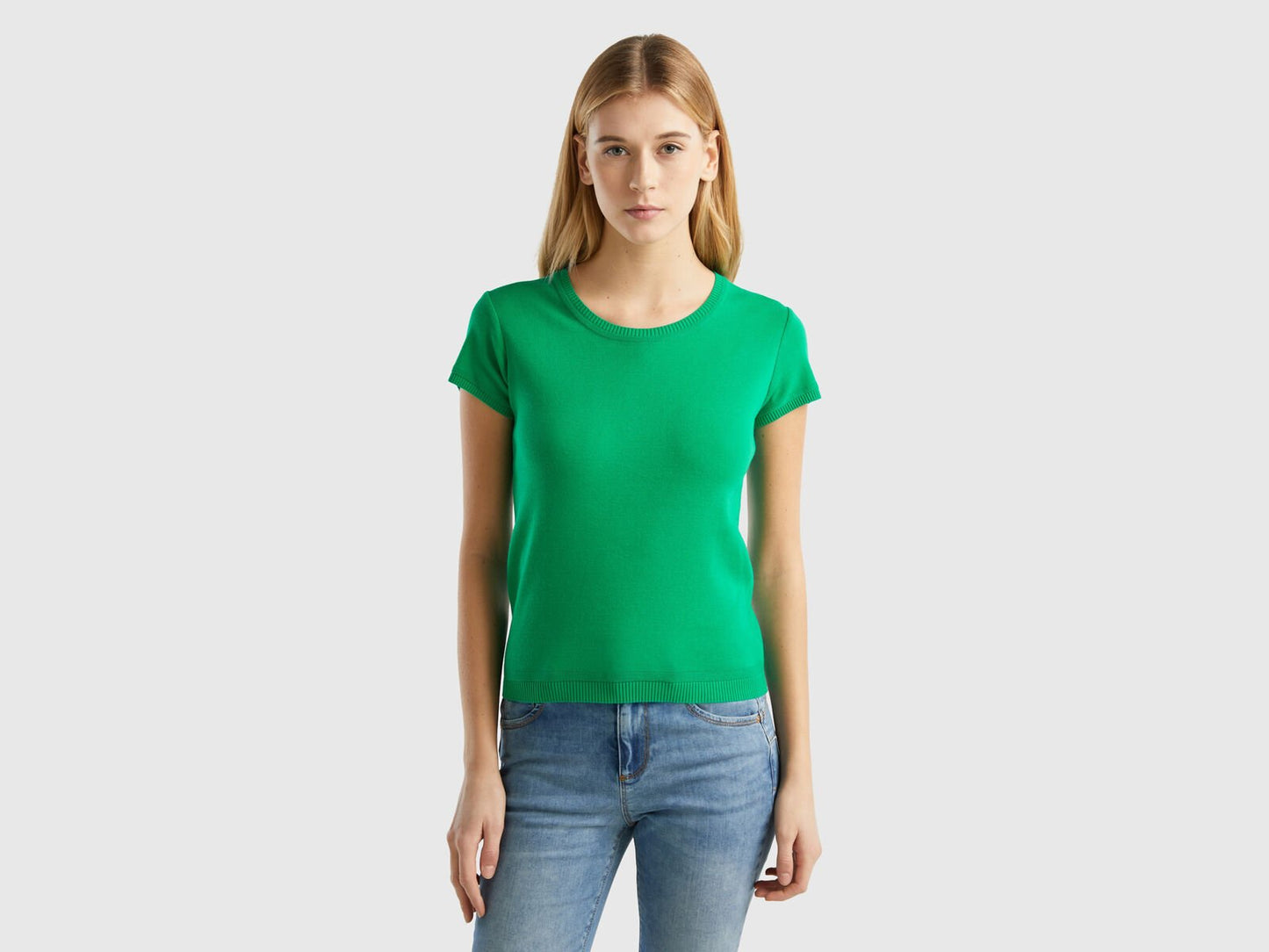 SHORT SLEEVE SWEATER IN 100% COTTON