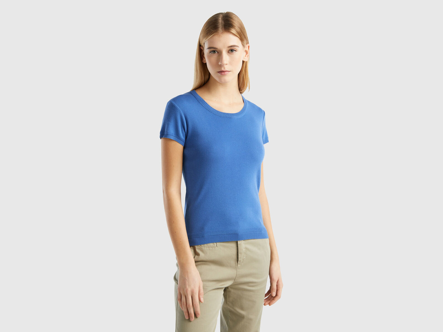 SHORT SLEEVE SWEATER IN 100% COTTON