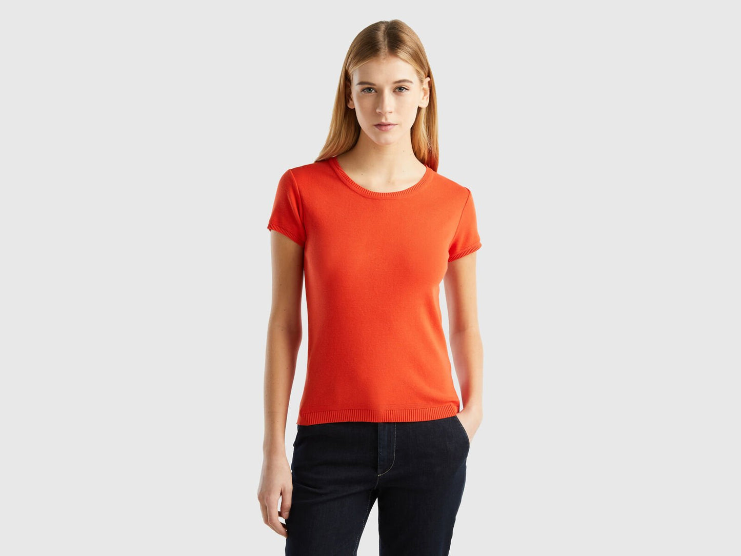 SHORT SLEEVE SWEATER IN 100% COTTON