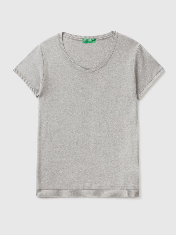 SHORT SLEEVE SWEATER IN 100% COTTON
