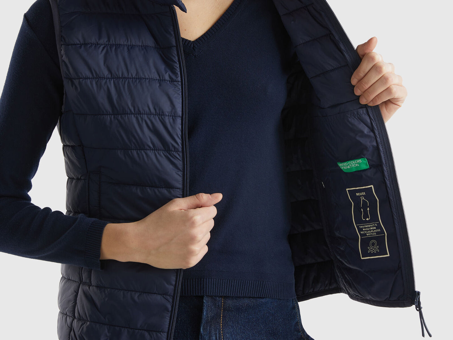 SLEEVELESS PUFFER JACKET WITH RECYCLED WADDING