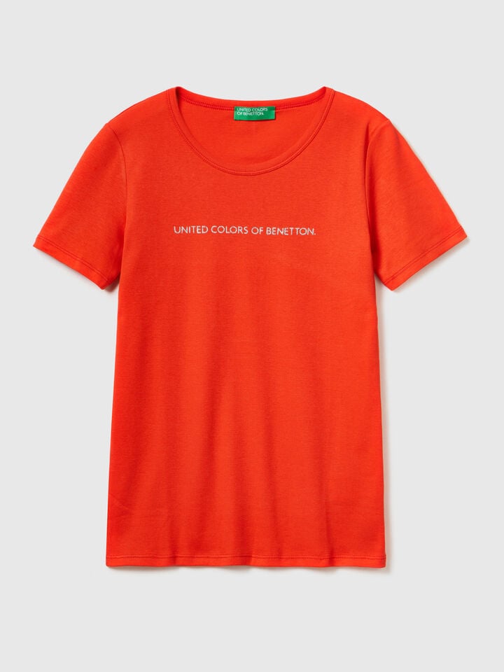 T-SHIRT IN 100% COTTON WITH GLITTER PRINT LOGO