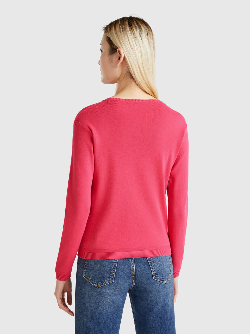 PURE COTTON CREW NECK CARDIGAN